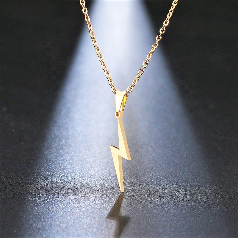 Upcycled Bowie Gold Plated Lightning Bolt Necklace