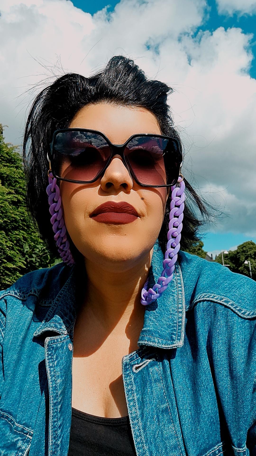 Chunky Lilac Sunglasses Chain