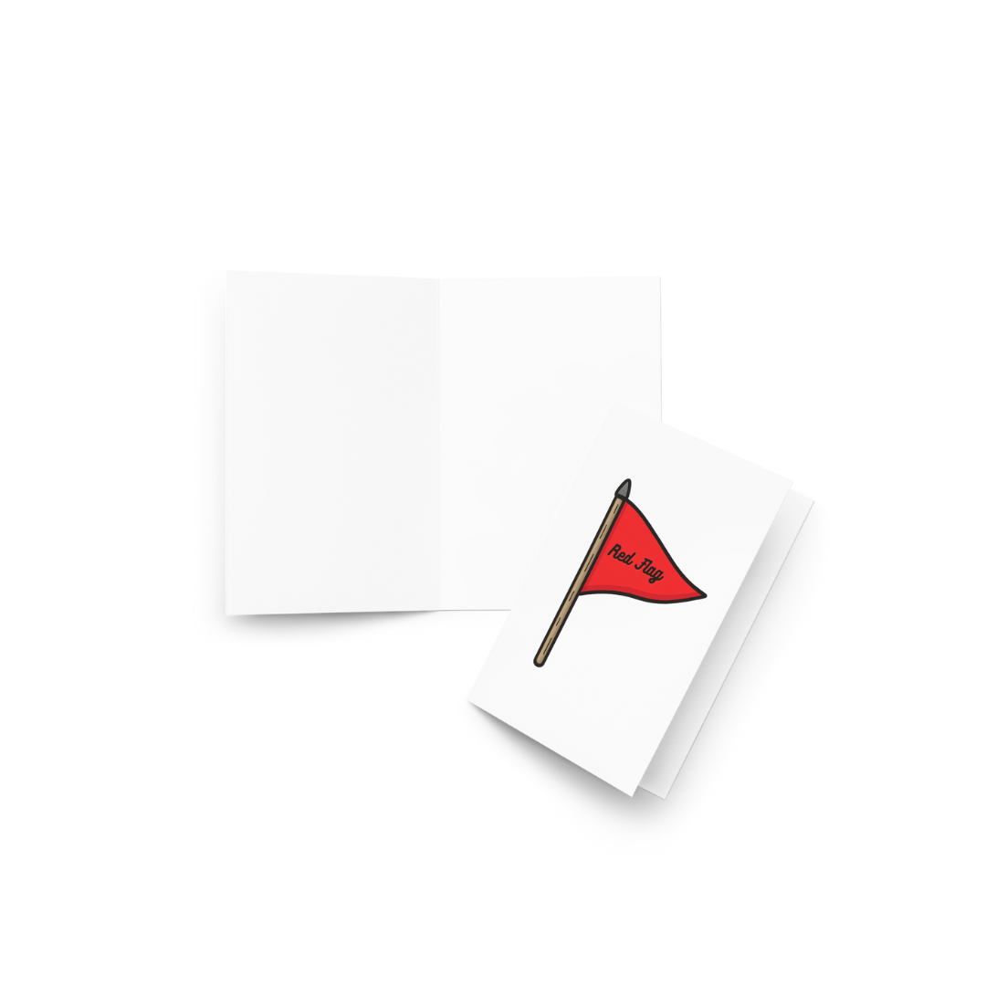 Funny Red flag with 'Red Flag' text on a white background.