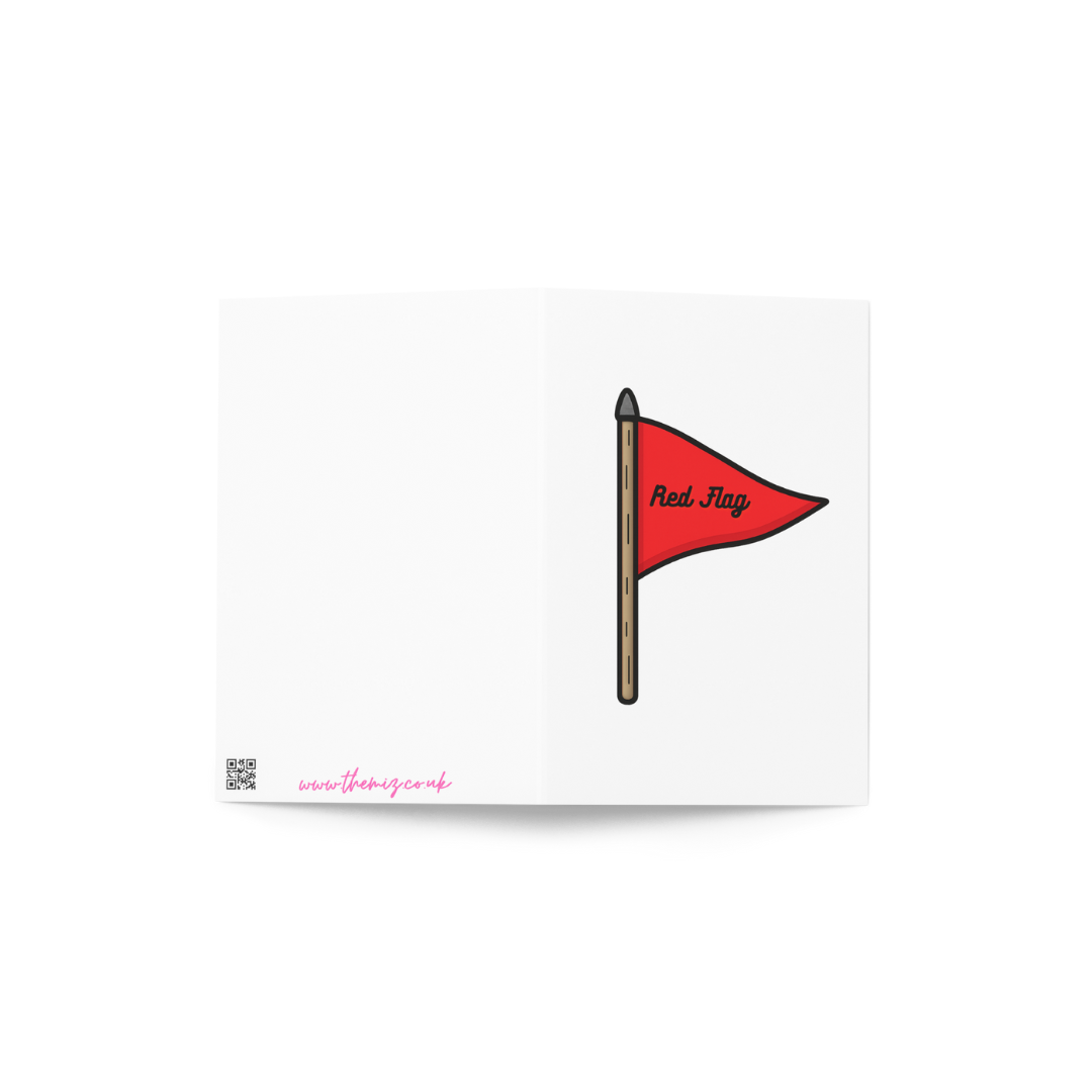 Funny Red flag with 'Red Flag' text on a white background.