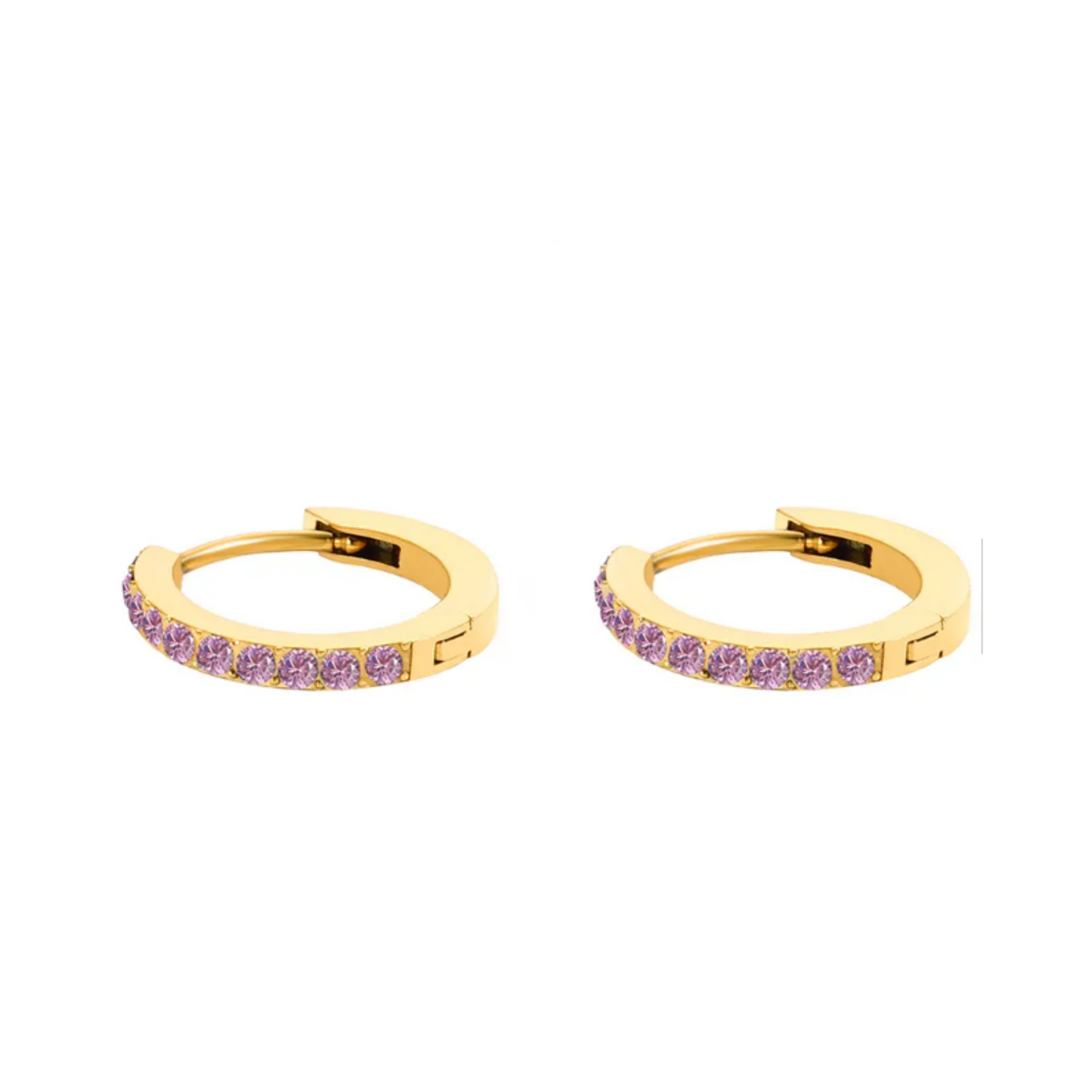 14K Silver Plated Blush Mini Hoops