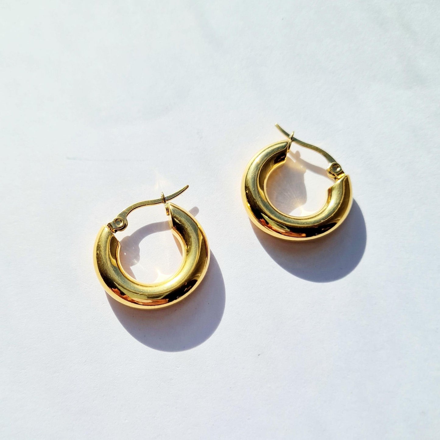 18K Gold-Plated Stainless Steel Hoop Earrings