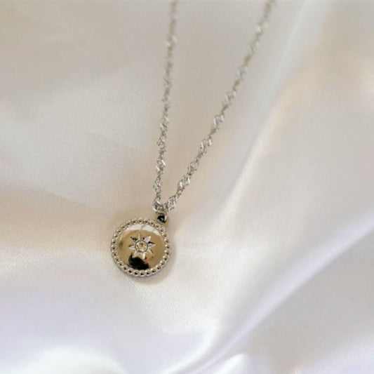 Friendship Lasts Forever 18K Silver Plated Circle Necklace