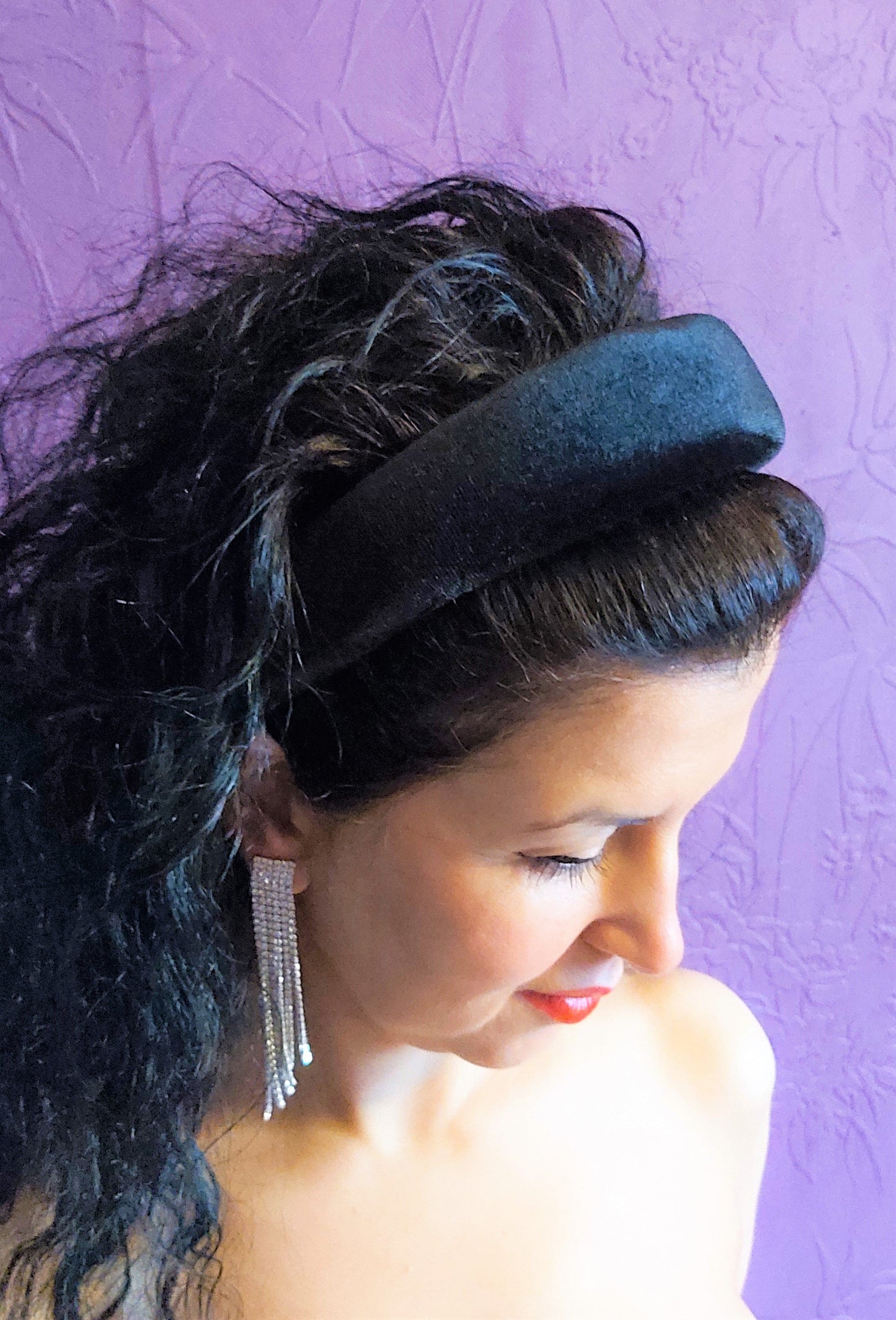 Blue Handmade Velvet Headband
