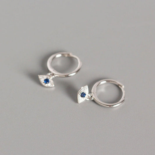 Exotic Silver Plated Eye Drop Earrings