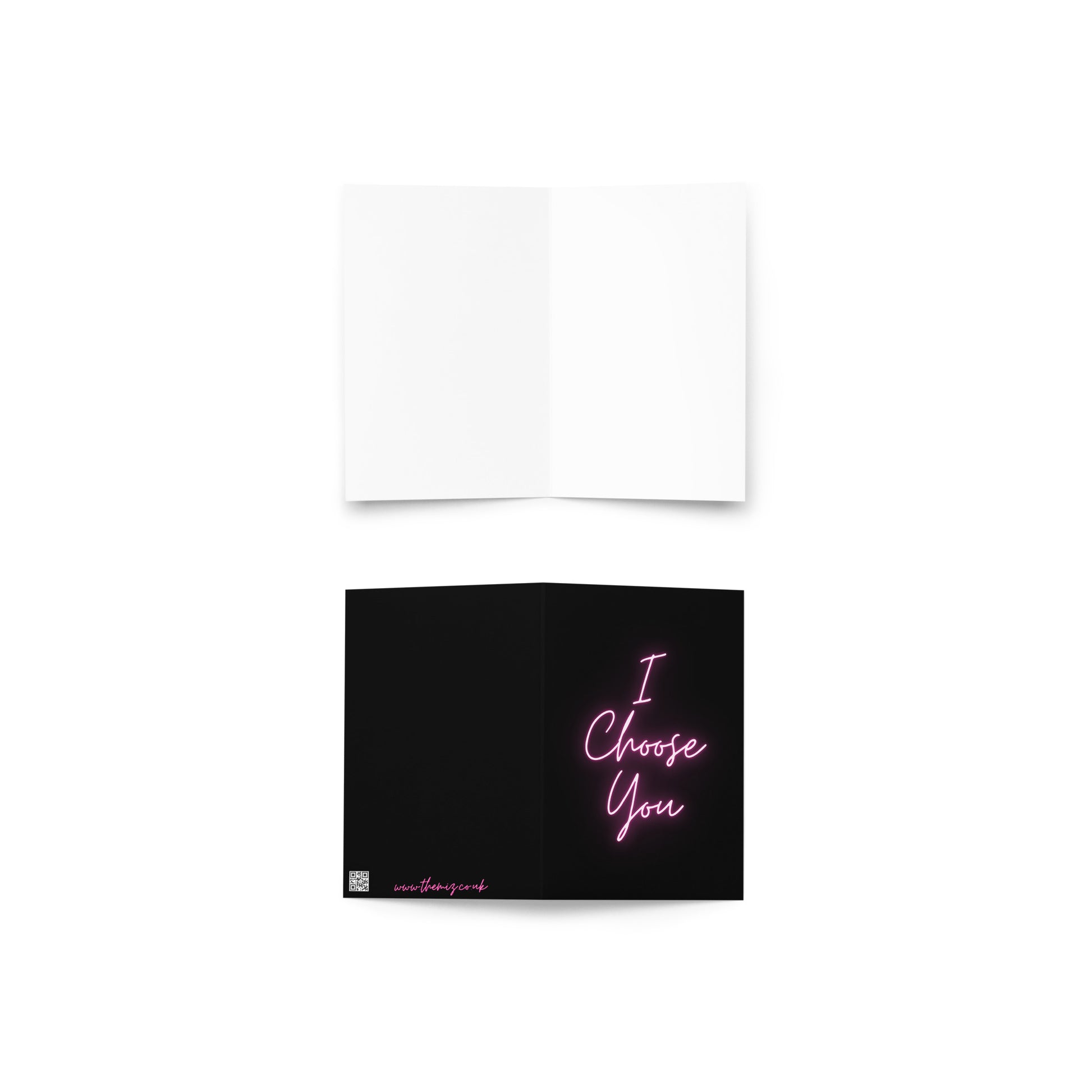 I Choose You Greeting Card on a white surface.