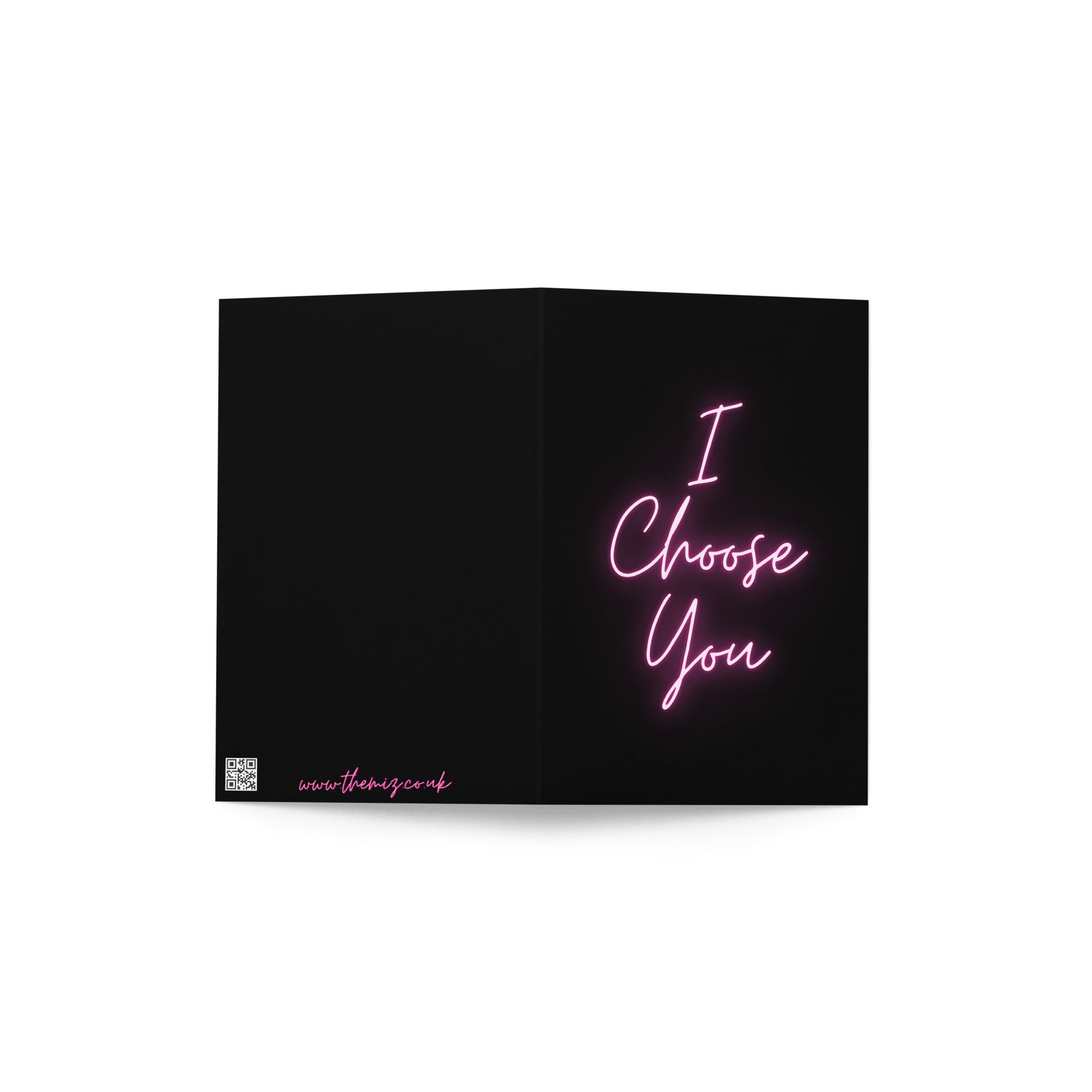 I Choose You Greeting Card on a white surface.