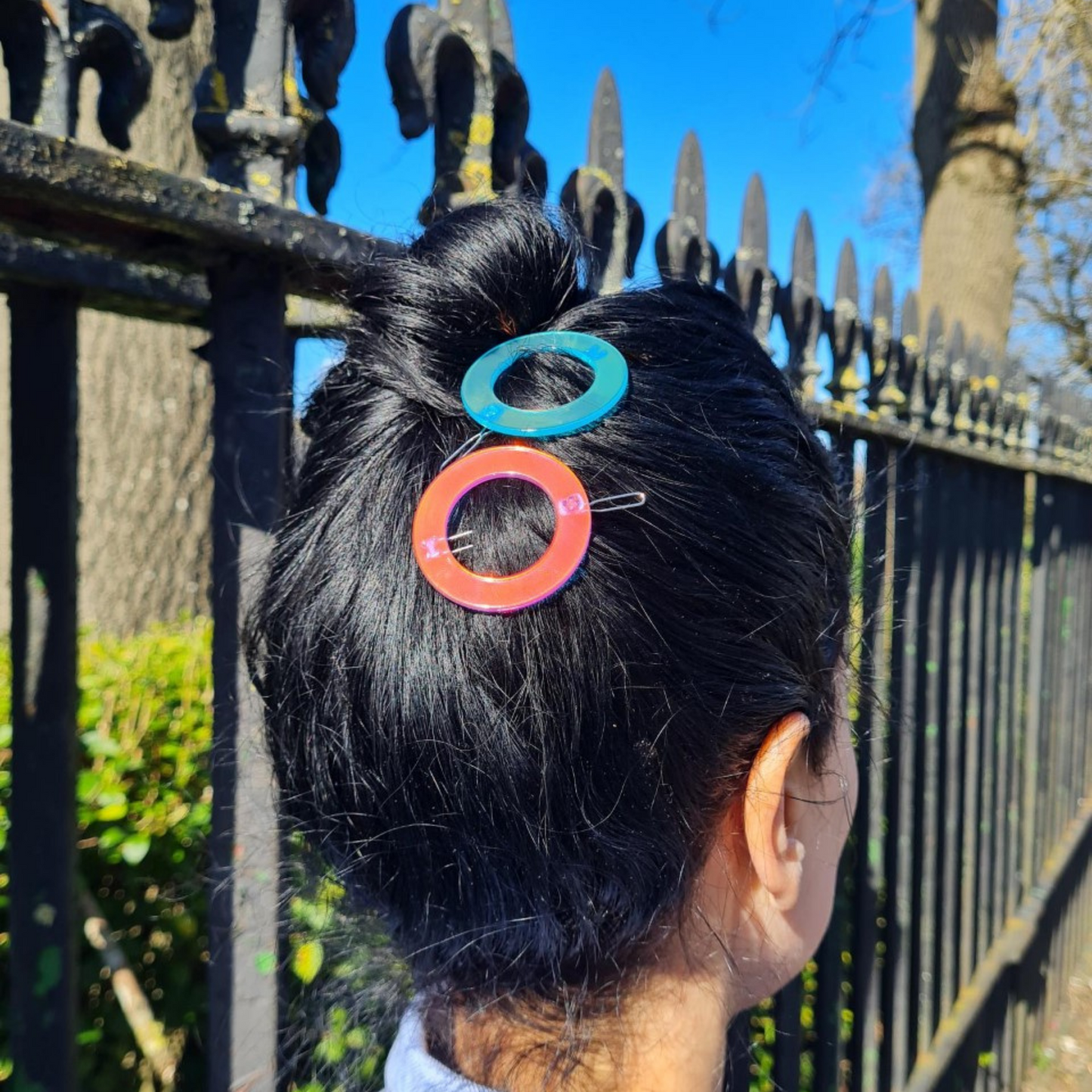 Disco Round Pink Hair Clip