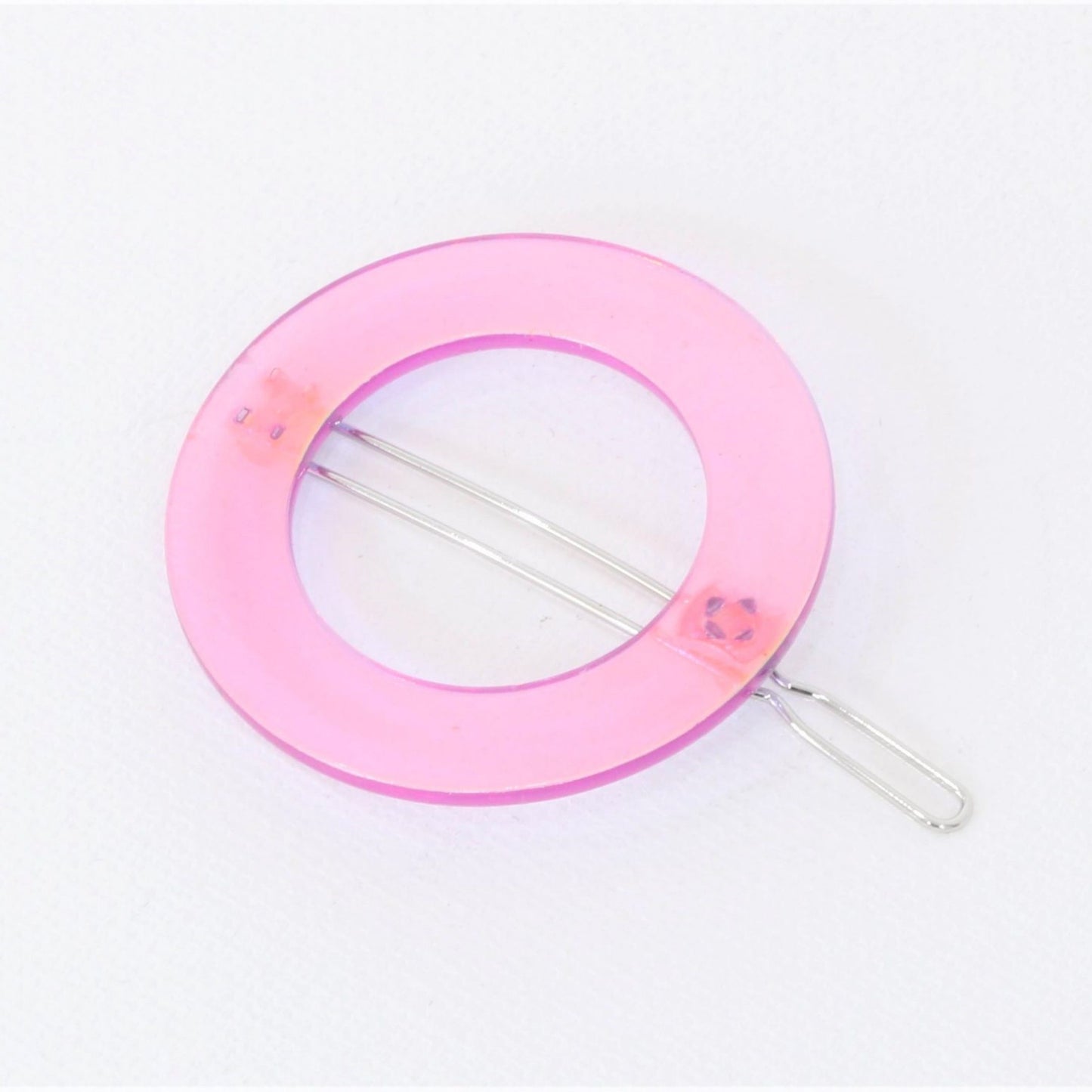 Disco Round Pink Hair Clip