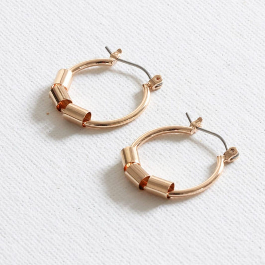 Upcycled Gold Plated Beaded Hoop Earrings