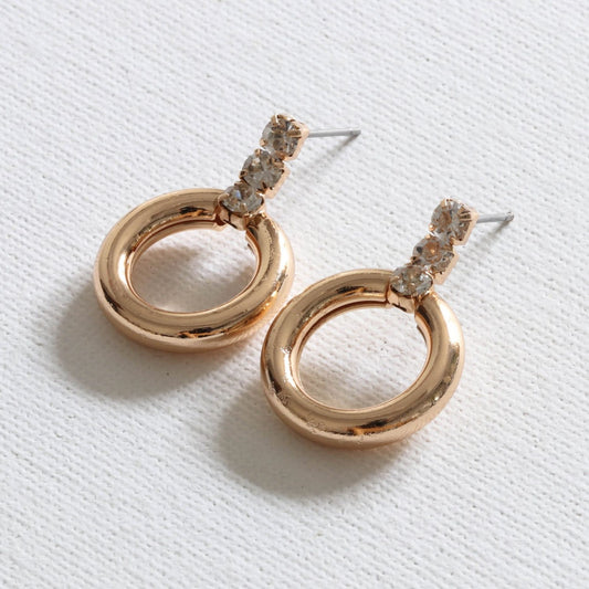 Upcycled Gold Plated Crystal Sparkle Drop Earrings
