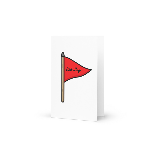 Funny Red flag with 'Red Flag' text on a white background.