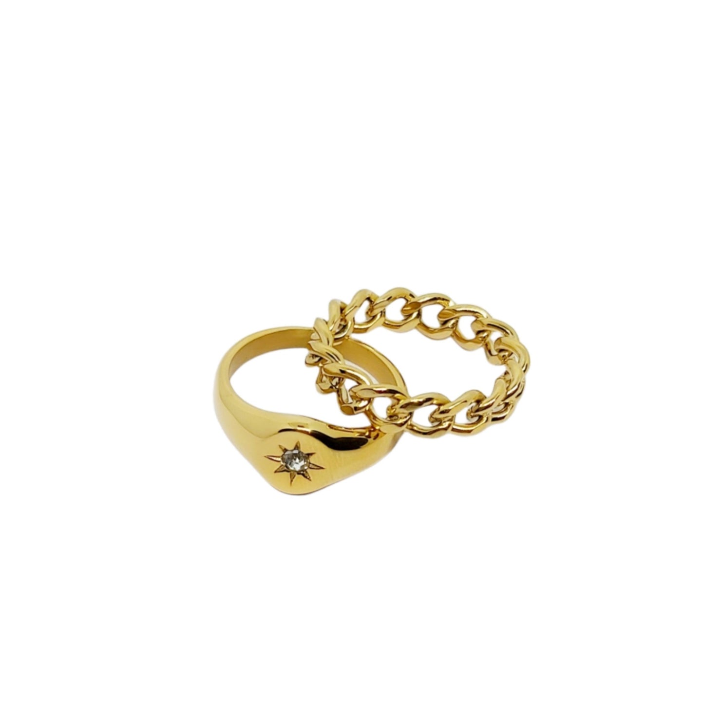 Rockstar Gold Plated Curb Chain Ring