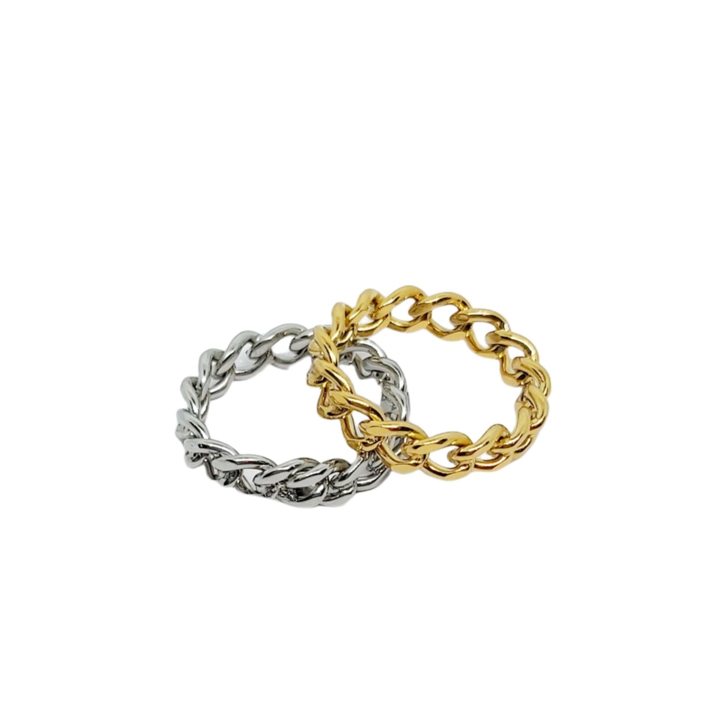 Rockstar Silver Plated Curb Chain Ring