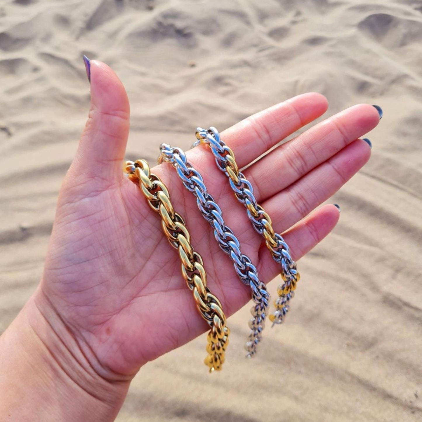 Twisted Chunky Silver Plated Bracelet
