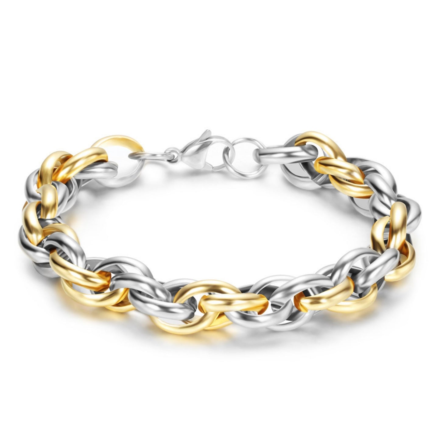 Twisted Chunky Silver Plated Bracelet