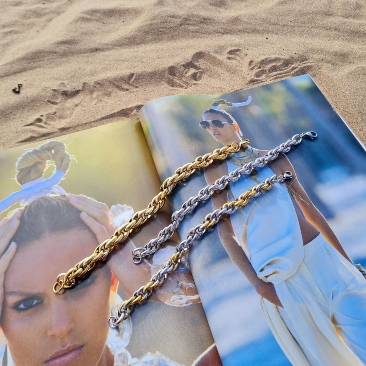 Twisted Chunky Gold Plated Bracelet