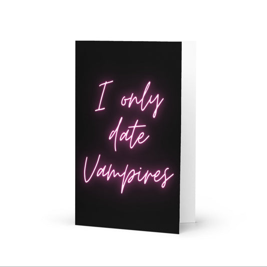 Vampire Greeting Card on a white background.