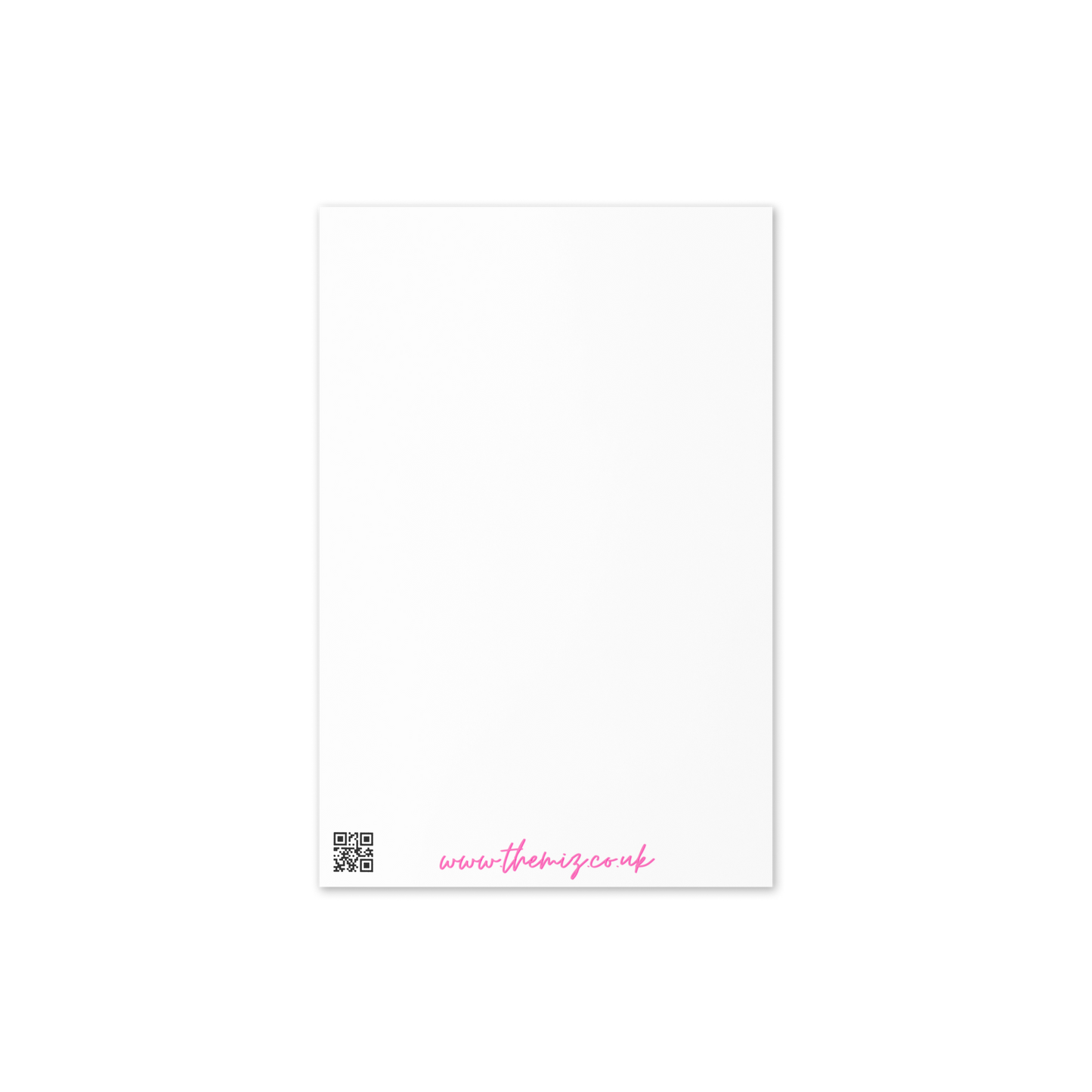 A neon green greeting card with the words You Turn Me On at the front in big bold navy letters. The back of the card is plain white with the brand website at the bottom in pink writing with the barcode scanner also. This also comes with a white envelope.